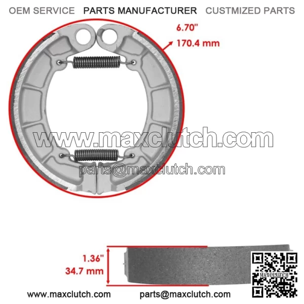 Front & Rear Brake Pads Shoes for Kawasaki KLF400 Bayou 400 4X4 1993-1999 - Image 2