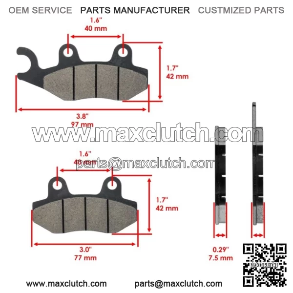 Front & Rear Brake Pads Shoes for Kawasaki KLF400 Bayou 400 4X4 1993-1999 - Image 4