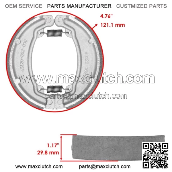 Front Brake Pads & Rear Brake Shoes for Honda Nas250 Nighthawk 250 1992 - Image 2