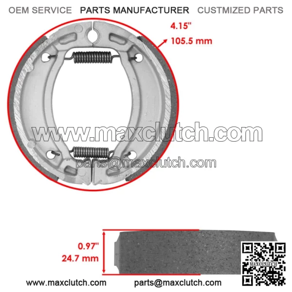 Front Brake Shoes for Yamaha Blaster 200 YFS200 1997 1998 1999 2000 2001 2002 (For: Yamaha YFS200) - Image 2