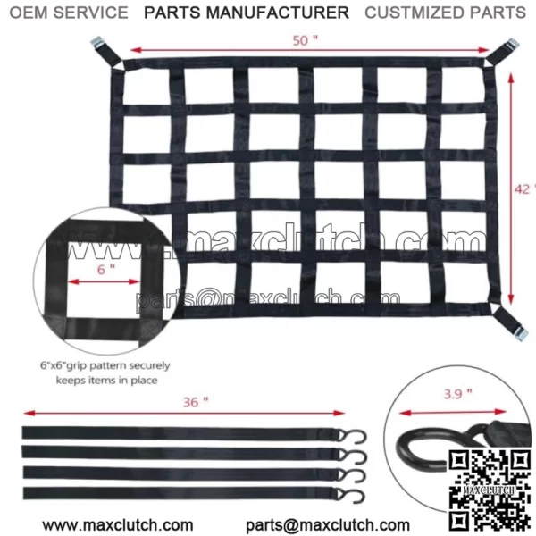 (42" x 50") Cargo Net Capacity 1100 lbs. Truck Bed Cargo Net with Cam Buckles - Image 2