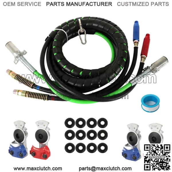 12ft 3-in-1 Air Duct Hose Wrap Kit Universal Semi Trailer Fitting