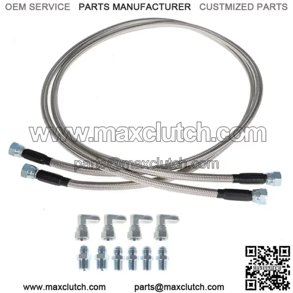 52" Stainless Steel Transmission Cooler Hose Fittings TH350 700R4 TH400
