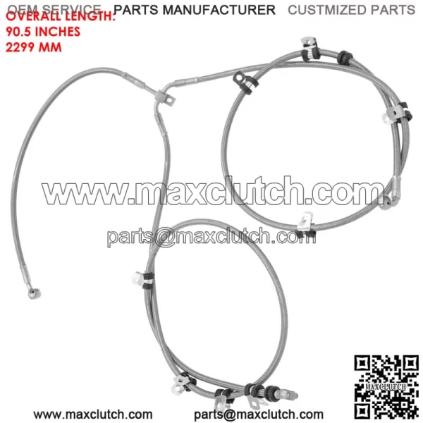 Front and Rear Brake Hose for Can Am Maverick Turbo Maverick Max Turbo 19-21 - Image 2