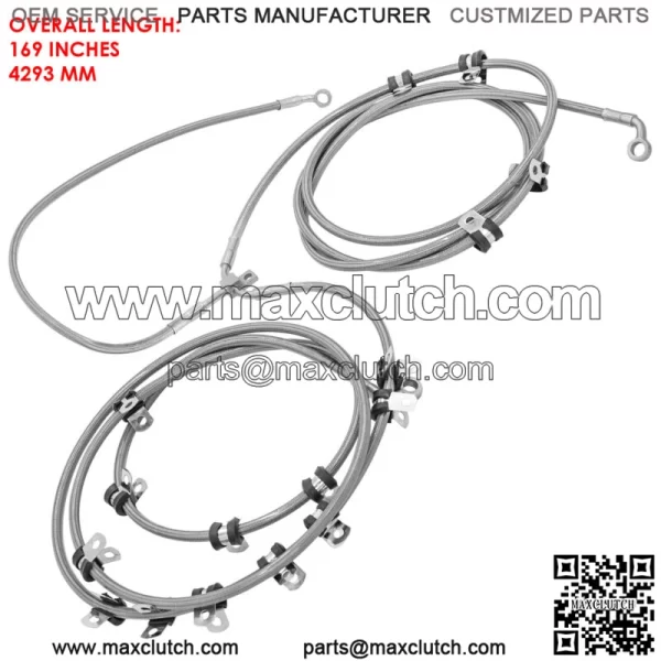 Front and Rear Brake Hose for Can Am Maverick Turbo Maverick Max Turbo 19-21 - Image 3