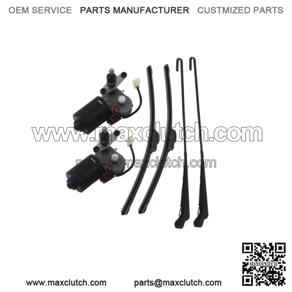 2pcs Premium Universal 12V Electric UTV Windshield Standard Wiper Motor KitFor: More than one vehicle