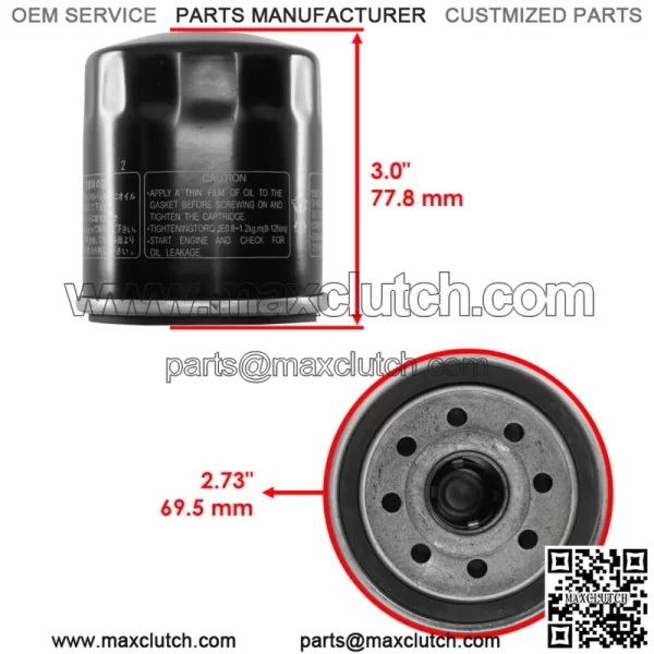3 Oil Filters for Yamaha YFM660 Grizzly YXR660 Rhino YFM450 Kodiak YYFM450Fx (For: 2006 Yamaha Rhino 660) - Image 2