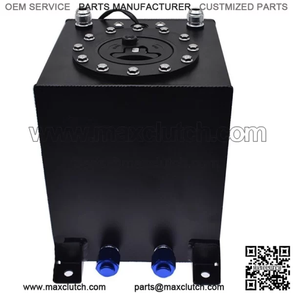 BLACK 2.5 GALLON DRIFTING FUEL CELL GAS TANK+LEVEL SENDER COATED ALUMINUM RACING