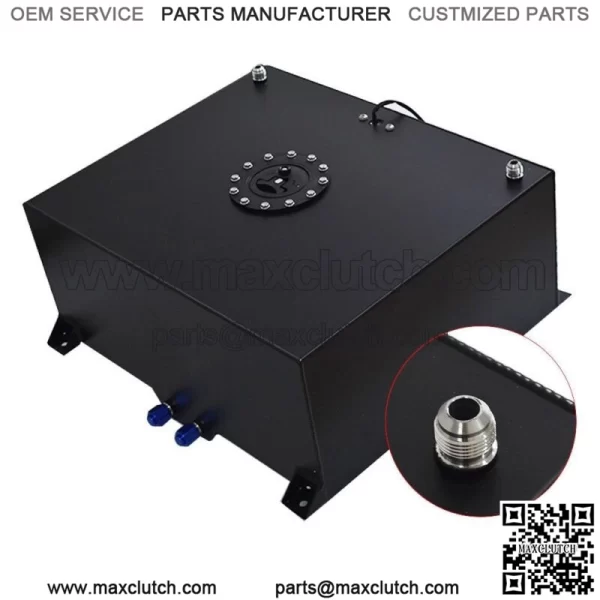 20 Gallon 80L Fuel Cell Tank with Cap and Level Sender Aluminum Black Universal