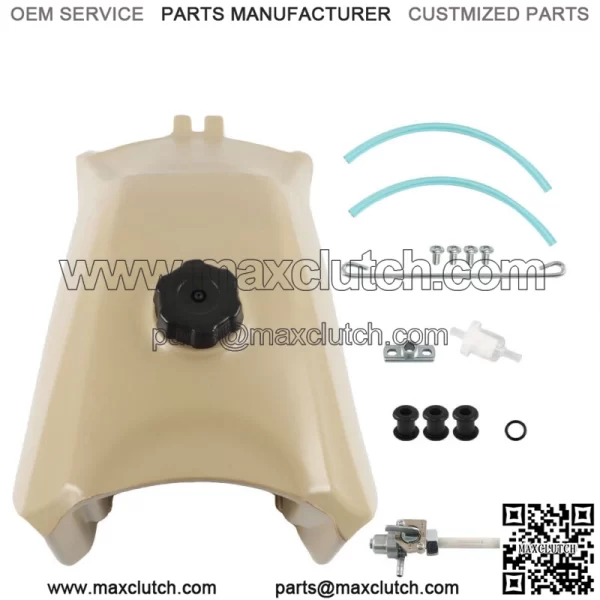 Beige Fuel Tank w/ Cap + Fuel Petcock For Honda FourTrax 300 TRX300FW 4x4 93-00 - Image 2