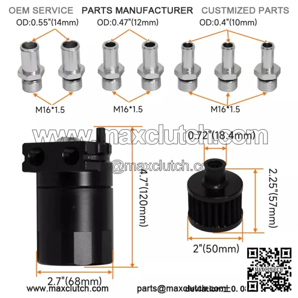 05010 Engine Oil Breather with Air Filter # Black - Image 4