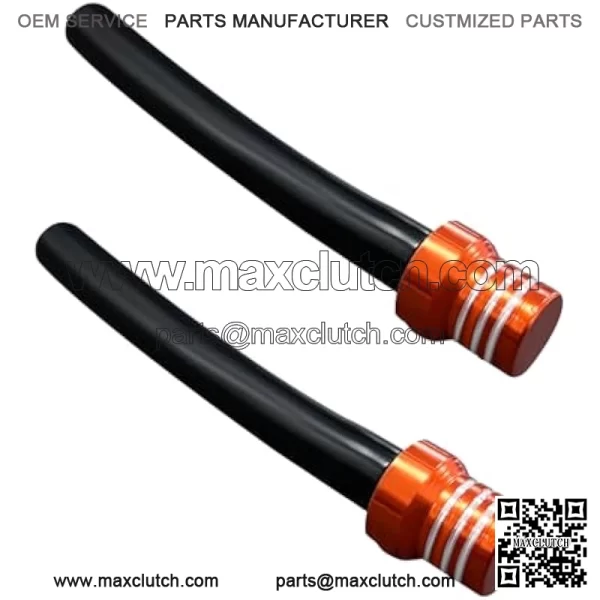 2 PCS Breather Hose Gas Fuel Tank Cap, CNC One Way Tank Valve Vent Tube with Aluminum Breather Valve, Universal for ATV Quad CRF YZF RMZ KLX DRZ Pit Dirt Bike Motorcycle Orange