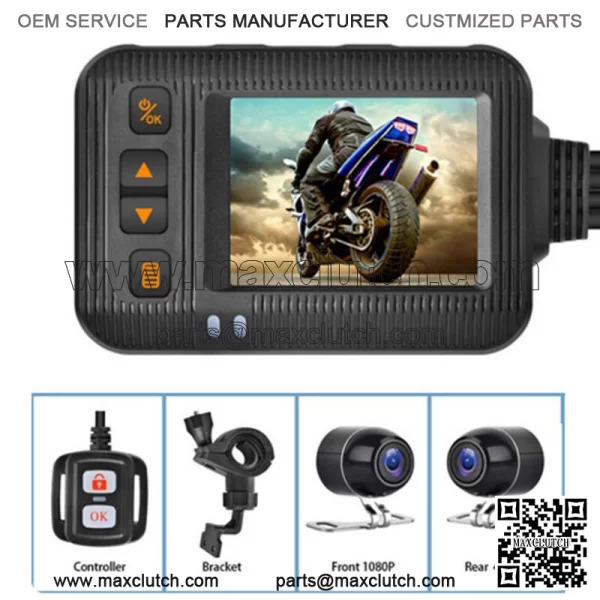 Dash Cam Motorcycle DVR Front Rear View Dual Camera Video Recorder IP65h0 For: Polaris Ranger 400