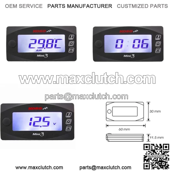 digital thermometer blue Koso mini 3 z czujnikami