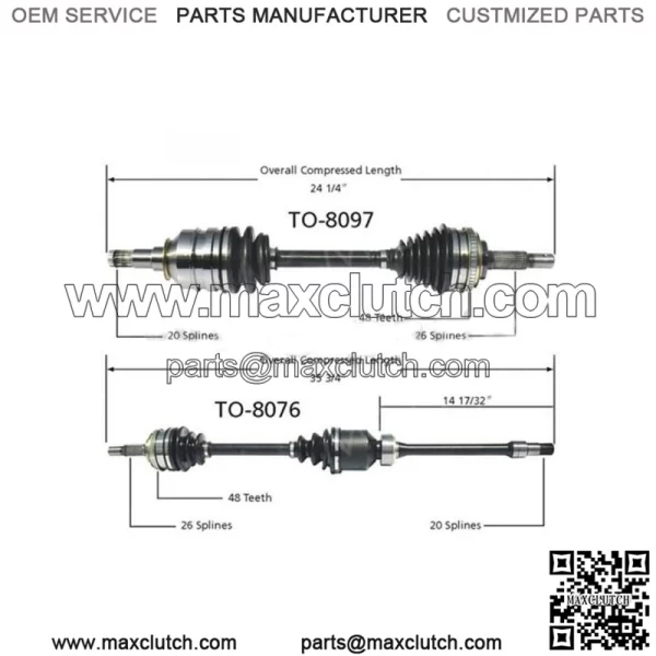 2X FRONT CV JOINTS AXLE SHAFTS FOR TOYOTA 1996-2000 (For: Toyota)