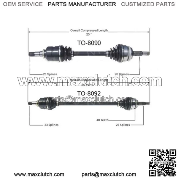 2X Front Left Right CV Joint Axle Shaft For Toyota Corolla 2006 2005 (For: Toyota)