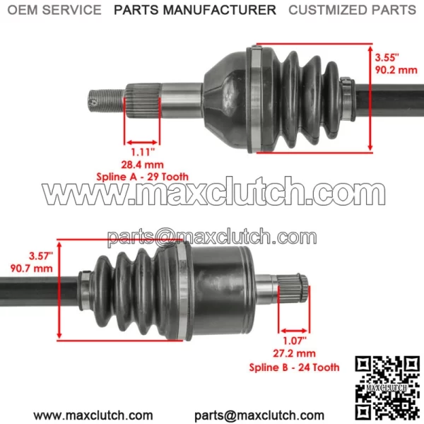 705502831 Rear CV Axles For Can-Am Defender HD10 2020-24 Left And Right - Image 3