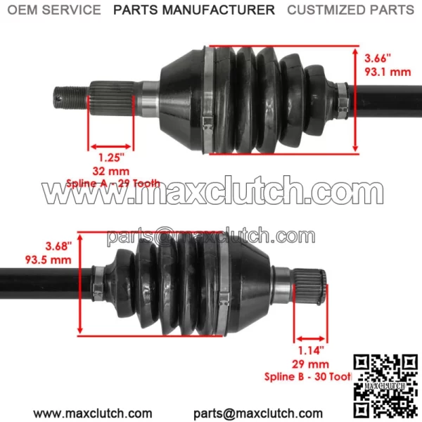 705502154 Rear CV Joint Axles For Can-Am Maverick X3 Left And Right - Image 3