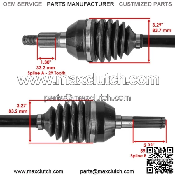 705402099 Front CV Axles For Can Am Maverick X3 Max Turbo R 2018 2020 Left/Right - Image 3