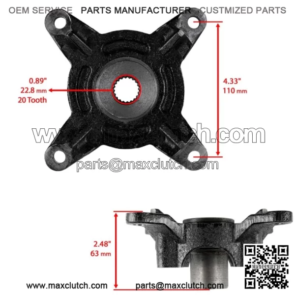 Front L & R Brake Cariper & Disc w/ Hub For Poraris ranger 400 2012 For: Polaris Sportsman 570 - Image 3