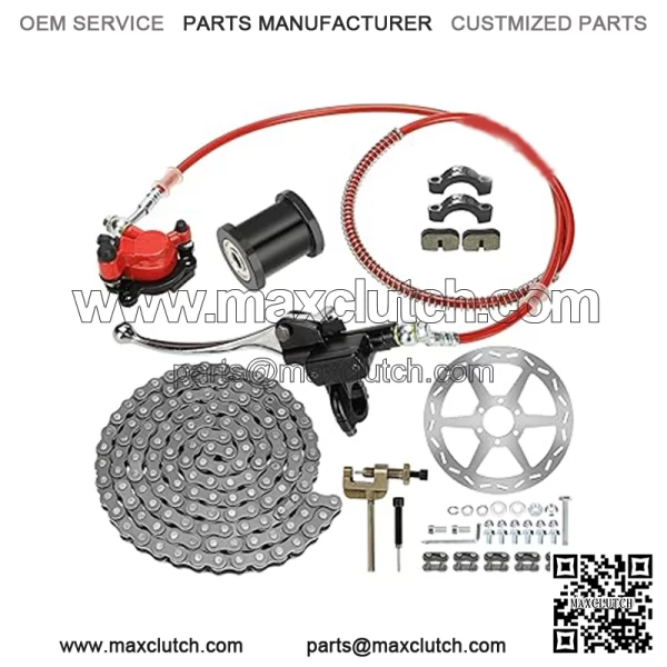 Mini Bike Hydraulic Brake Kit and 35 Chain for Mini Bike Baja Doodle Bug DB30 Blitz Dirt Bug Coleman Motovox Predator 79cc 97cc 100cc 2.8hp Mini Bike Powersports Parts 180mm Disc Brake Rotor