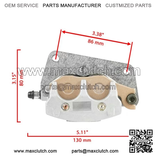Front Left Right Brake Caliper w/ Pad for Yamaha Raptor 700 700R YFM700R 2006-24 (For: Yamaha Raptor 700) - Image 2