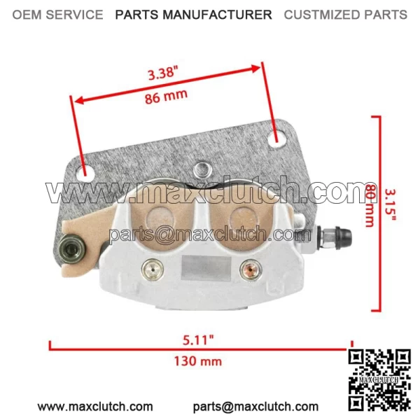 Front Right Brake Caliper w/ Pads for Yamaha Raptor 700 700R YFM700R 2006 - 2023 (For: Yamaha Raptor 700) - Image 2