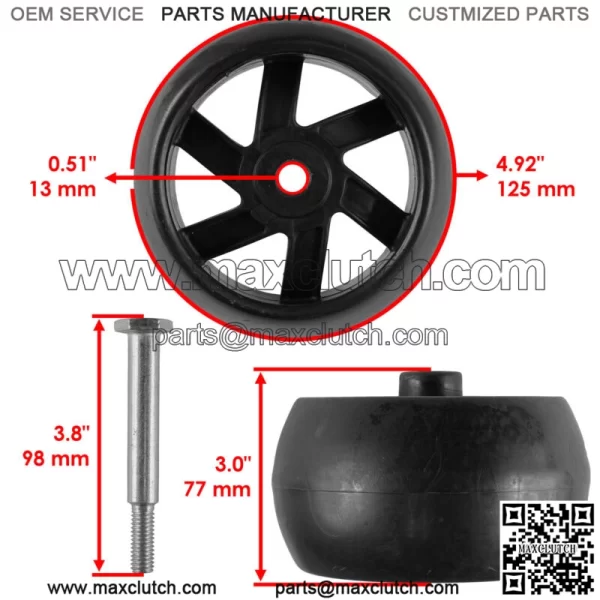 Wheel Bracket Kit and Wheels for Husqvarna LT 18542 LT 16542 LT 18542 42" - Image 3