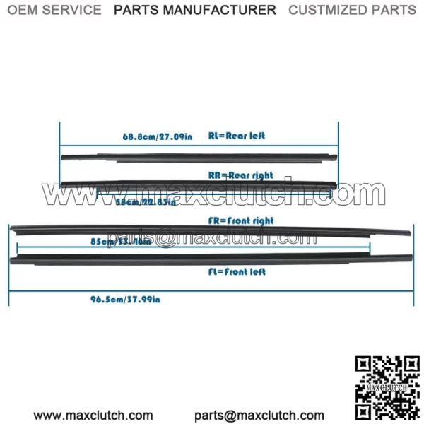 Window Weatherstrip Sweep Belt Outer Seal For 2007-2016 Yaris Sedan 68160-52150 - Image 3