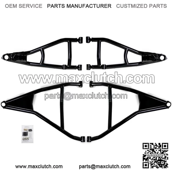 72" Wide Red Front A-Arms for 2017+ Can-Am Maverick X3 (see fitment) | 2.25x Stronger Than Stock | 1.5" Ground Clearance | Includes Heavy-Duty Preinstalled Ball Joints!