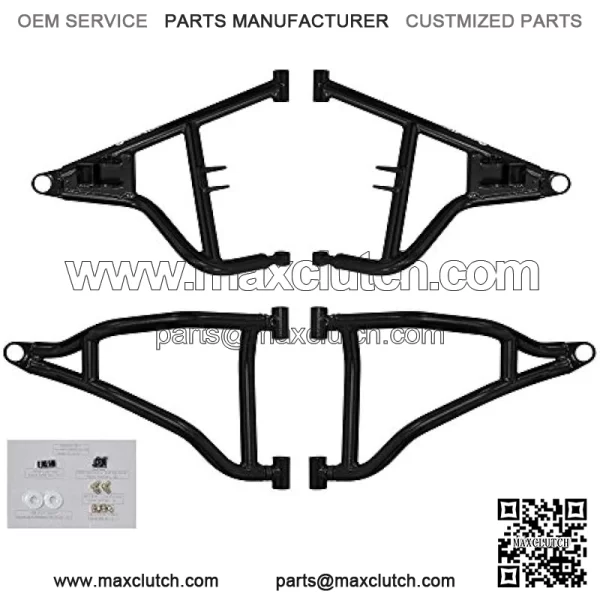 1.5" Front A-Arms for Polaris RZR S 1000 / S4 1000 (2017-2020) | Black | Fits up to 30" Tires | 1.25   Tubing 25% larger Than Stock | Includes Standard Duty Preinstalled Ball Joints