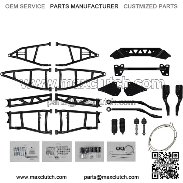 7-10" Lift Kit for 2021+ Polaris RZR Trail S 1000 Premium/Ultimate | Black | Run up to 36" Tires | Requires or OEM RZR Shocks | 75% Thicker A-Arms than OEM | Rhino 2.0 Axles Included