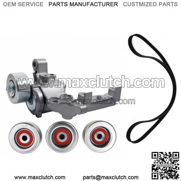For Toyota Tacoma 2005-2015 4Runner Belt Tensioner & 3 Pulleys + Drive Belt Kit - Image 4
