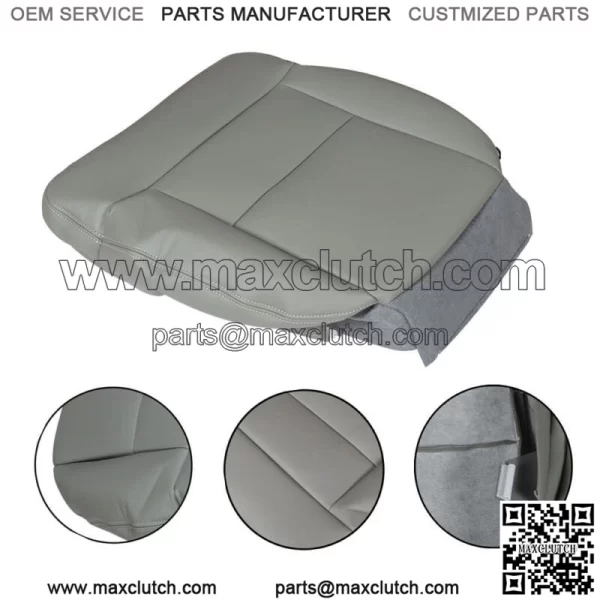 For 2004-2008 Ford F-150 Seat Cover Front Driver Bottom Gray Vinyl Replacement