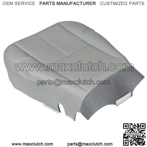 For 2007 2008-14 Chevy Silverado 1500 Driver Bottom Leatherette Seat Cover Gray - Image 4