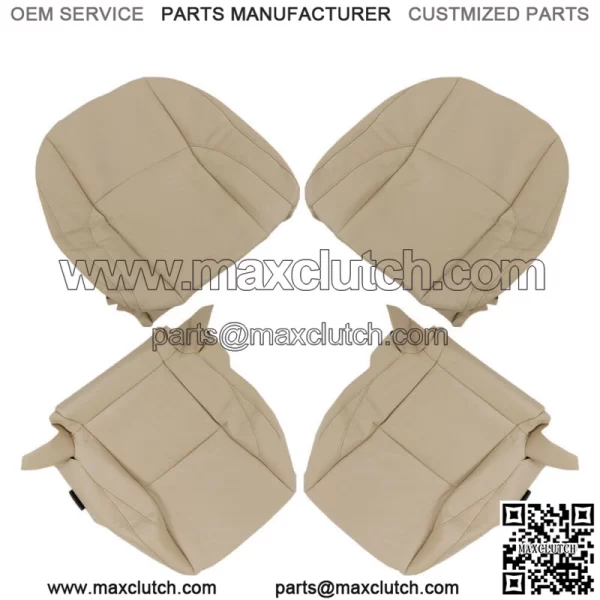 Seat Cover Driver&Passenger Bottom&Back Perforated Tan For 2007-2012 Lexus ES350 - Image 3