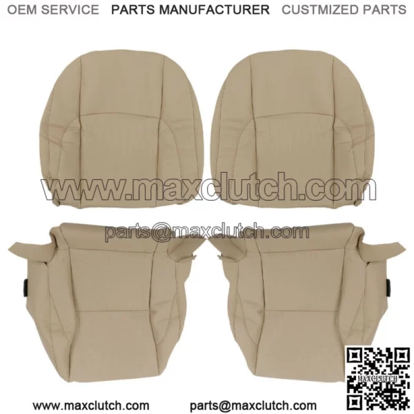 Seat Cover Driver&Passenger Bottom&Back Perforated Tan For 2007-2012 Lexus ES350 - Image 4