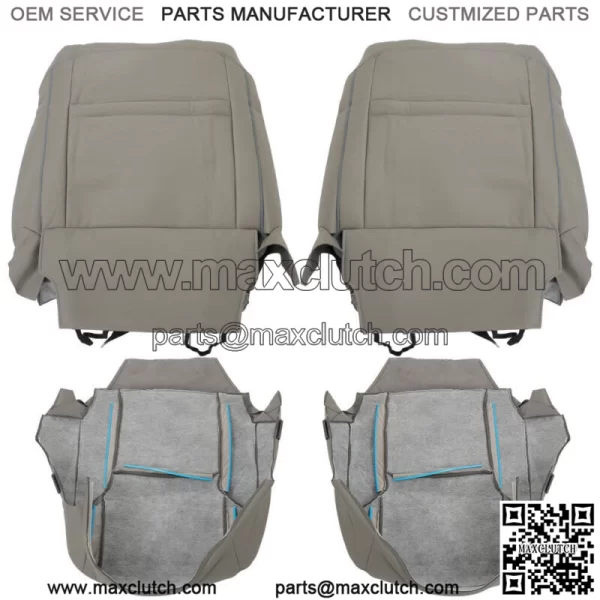 For 2003-2008 2009 Toyota 4Runner Front Passenger Driver Seat Cover Leather Gray - Image 5