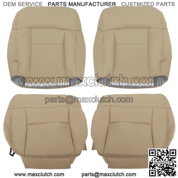 Front Pair Seat Cover For Ford F150 Lariat XLT 2004-2008 Bottom Back Tan Leather