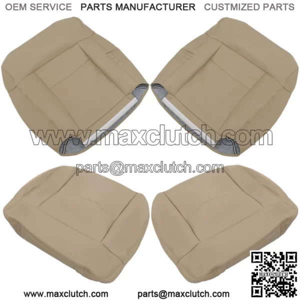 Front Pair Seat Cover For Ford F150 Lariat XLT 2004-2008 Bottom Back Tan Leather - Image 3