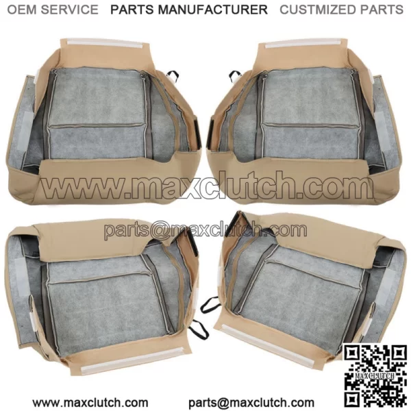 Front Pair Seat Cover For Ford F150 Lariat XLT 2004-2008 Bottom Back Tan Leather - Image 5