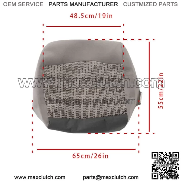For 1999-2000 Ford F250 F350 F450 F550 XLT Front Seat Cover Driver Gray Cloth - Image 4