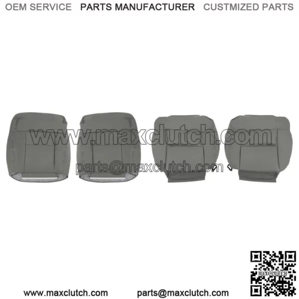 Front Pair Seat Cover Bottom&Top Leather Gray For 2004-2008 Ford F150 Lariat XLT
