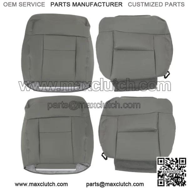 Front Pair Seat Cover Bottom&Top Leather Gray For 2004-2008 Ford F150 Lariat XLT - Image 3