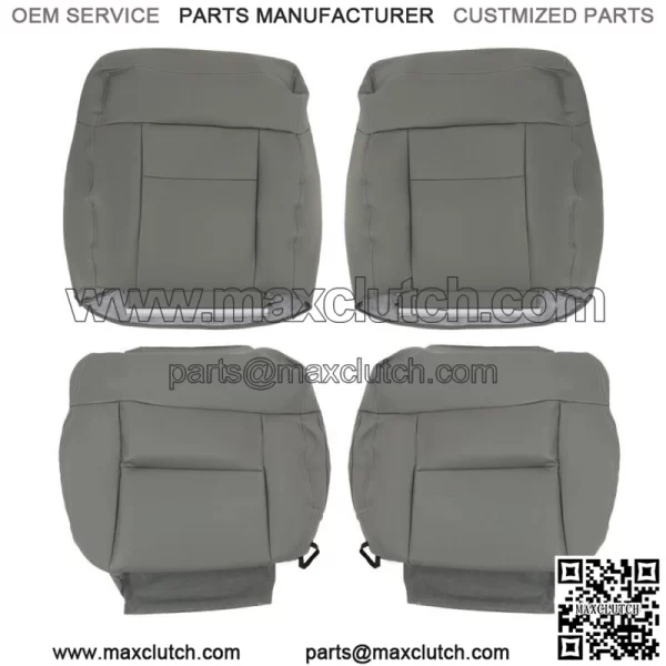 Front Pair Seat Cover Bottom&Top Leather Gray For 2004-2008 Ford F150 Lariat XLT - Image 4