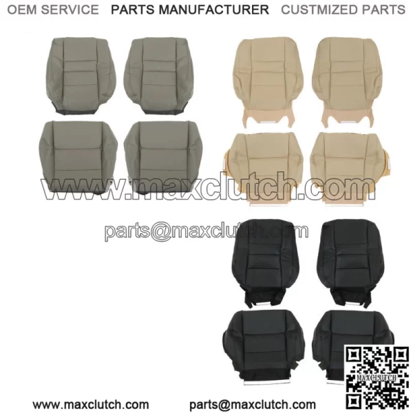 Fit For 2008-2012 Honda Accord Driver & Passenger Bottom Top Leather Seat Cover