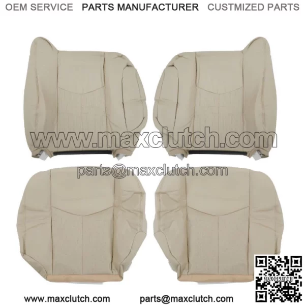 Seat Cover For 2003 2004-2006 Cadillac Escalade Front Both Side Bottom&Back Tan - Image 3