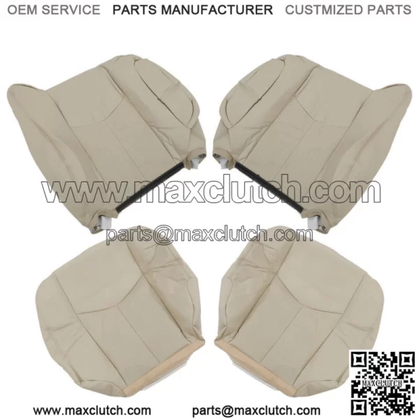 Seat Cover For 2003 2004-2006 Cadillac Escalade Front Both Side Bottom&Back Tan - Image 4
