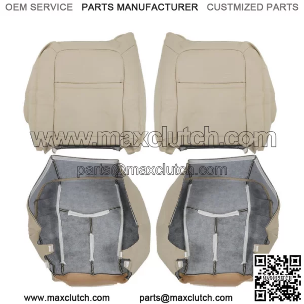 Seat Cover For 2003 2004-2006 Cadillac Escalade Front Both Side Bottom&Back Tan - Image 5