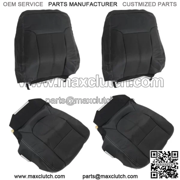 Front Left Right Seat Covers For 2011-2016 Ford F250 F350 F450 F550 Lariat Black - Image 3